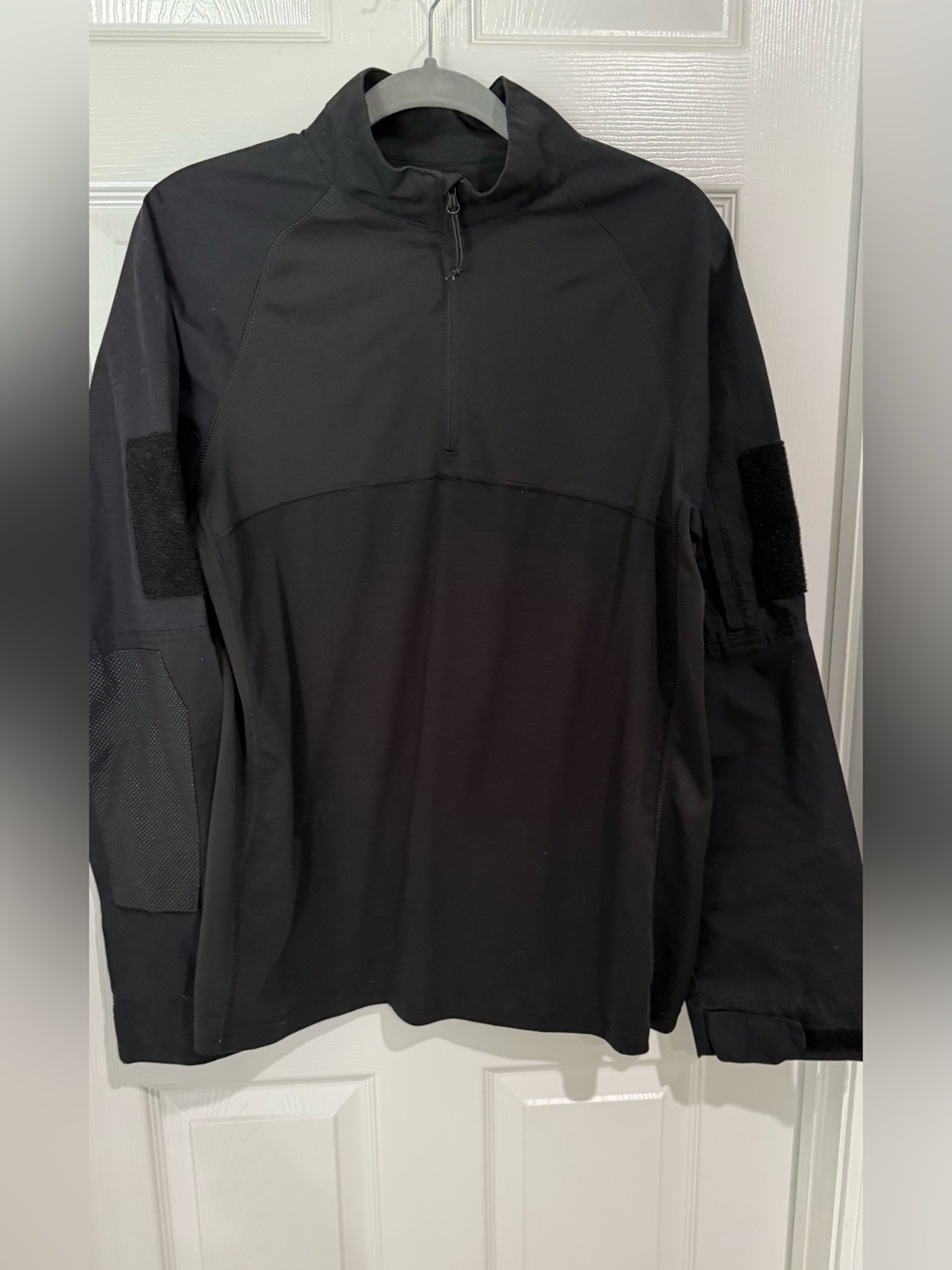 Men's Black Tactical Half-Zip Pullover Hoodie